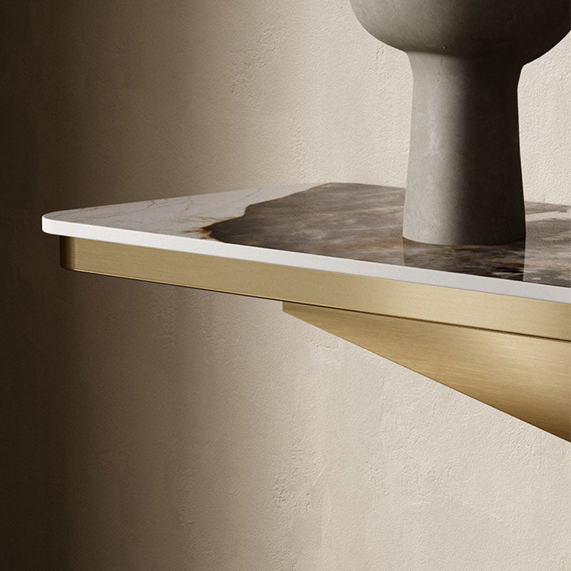 Rectangle Contemporary Console Table Gold/Black Stone Console Sofa Table