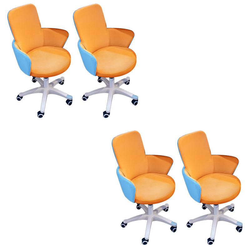 Modern Armless Office Chair Leather Adjustable Seat Height Slide Chair