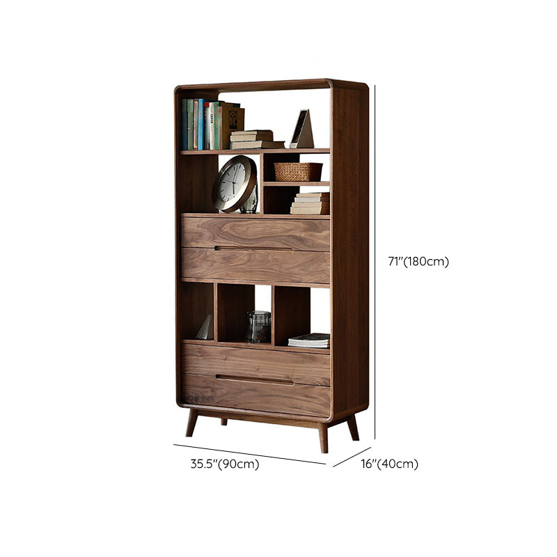 Modern Style Indoor Bookshelf Standard Solid Wood Bookcase with Shelves