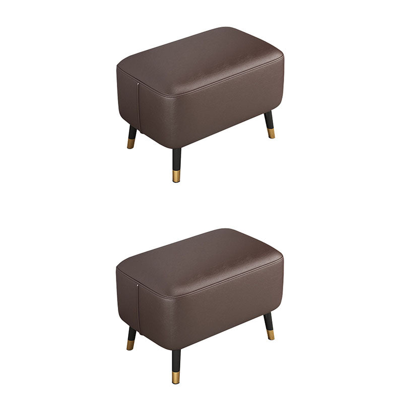 Modern Ottomans Rectangle Leather Ottomans with 4 Legs for Home