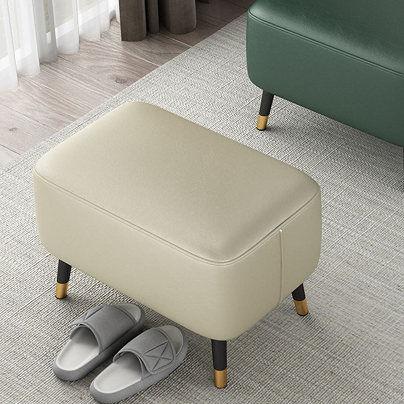 Modern Ottomans Rectangle Leather Ottomans with 4 Legs for Home