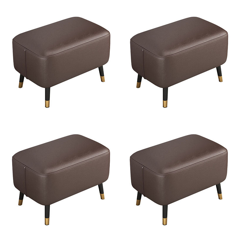Modern Ottomans Rectangle Leather Ottomans with 4 Legs for Home