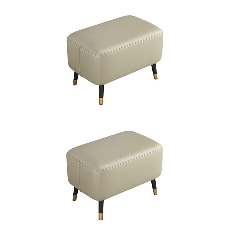 Modern Ottomans Rectangle Leather Ottomans with 4 Legs for Home