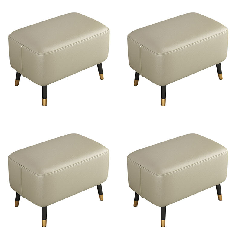 Modern Ottomans Rectangle Leather Ottomans with 4 Legs for Home