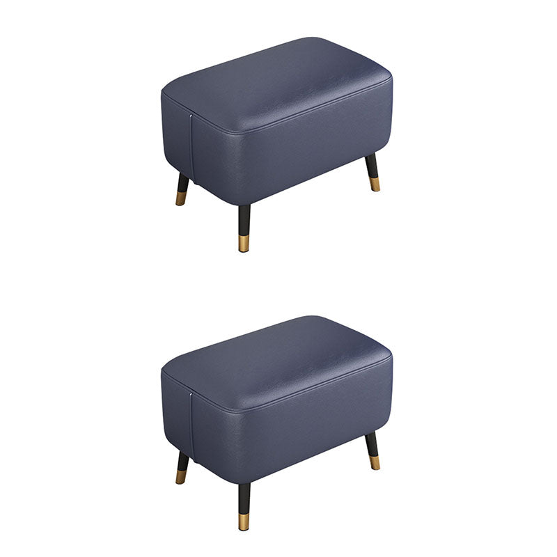 Modern Ottomans Rectangle Leather Ottomans with 4 Legs for Home