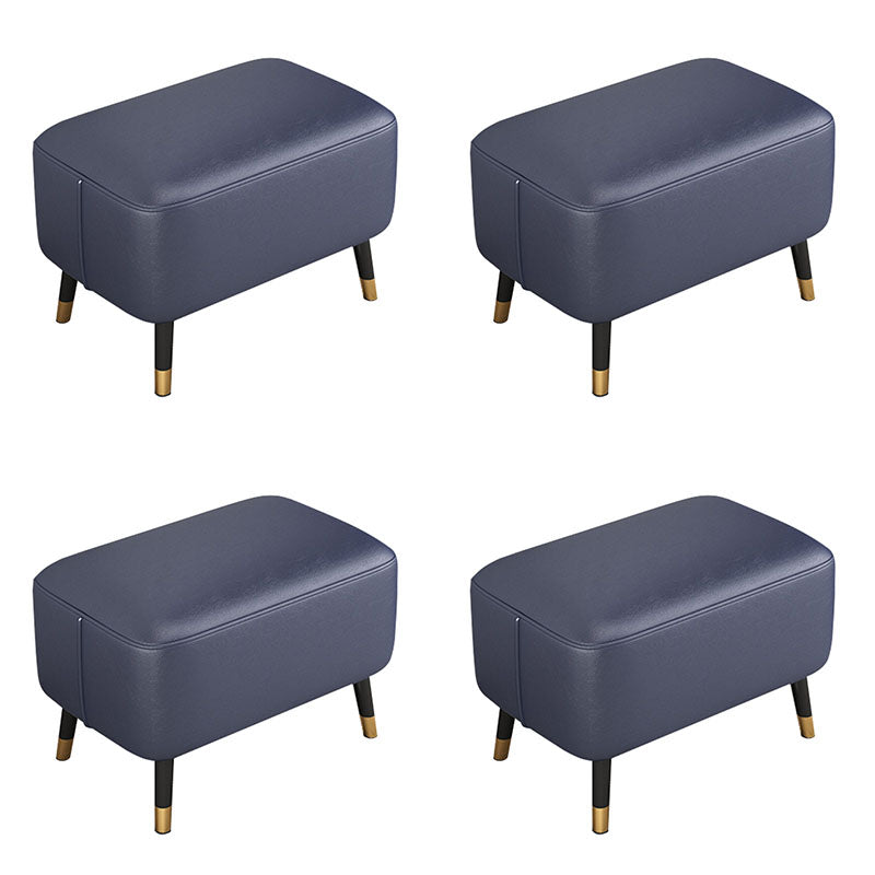 Modern Ottomans Rectangle Leather Ottomans with 4 Legs for Home