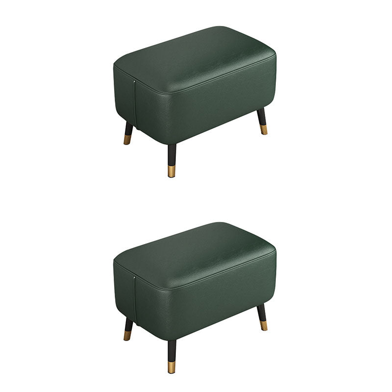 Modern Ottomans Rectangle Leather Ottomans with 4 Legs for Home