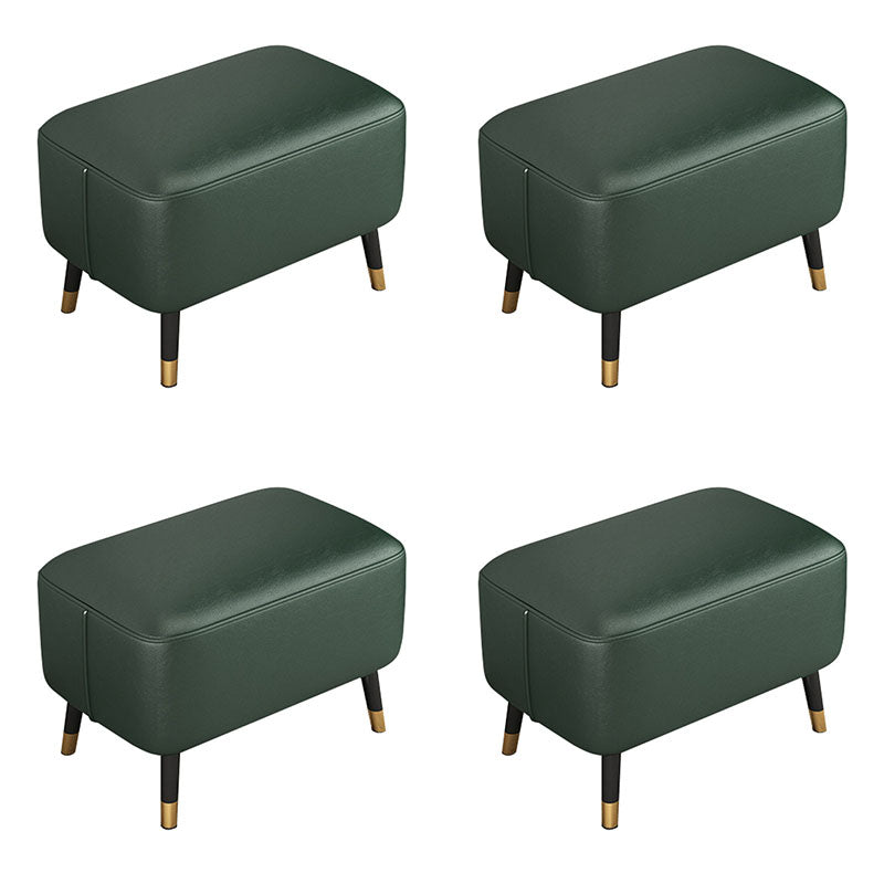 Modern Ottomans Rectangle Leather Ottomans with 4 Legs for Home