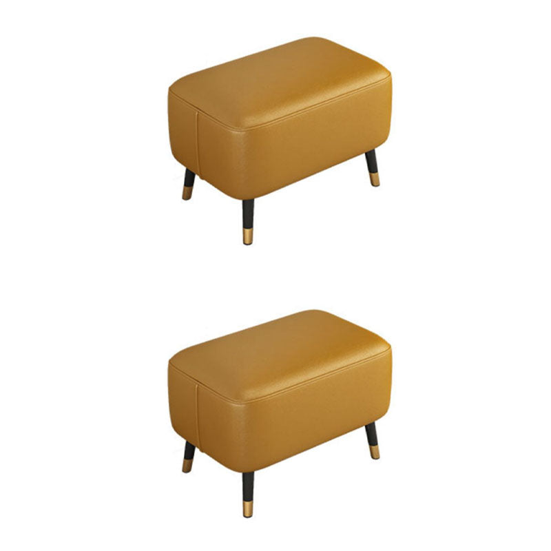 Modern Ottomans Rectangle Leather Ottomans with 4 Legs for Home