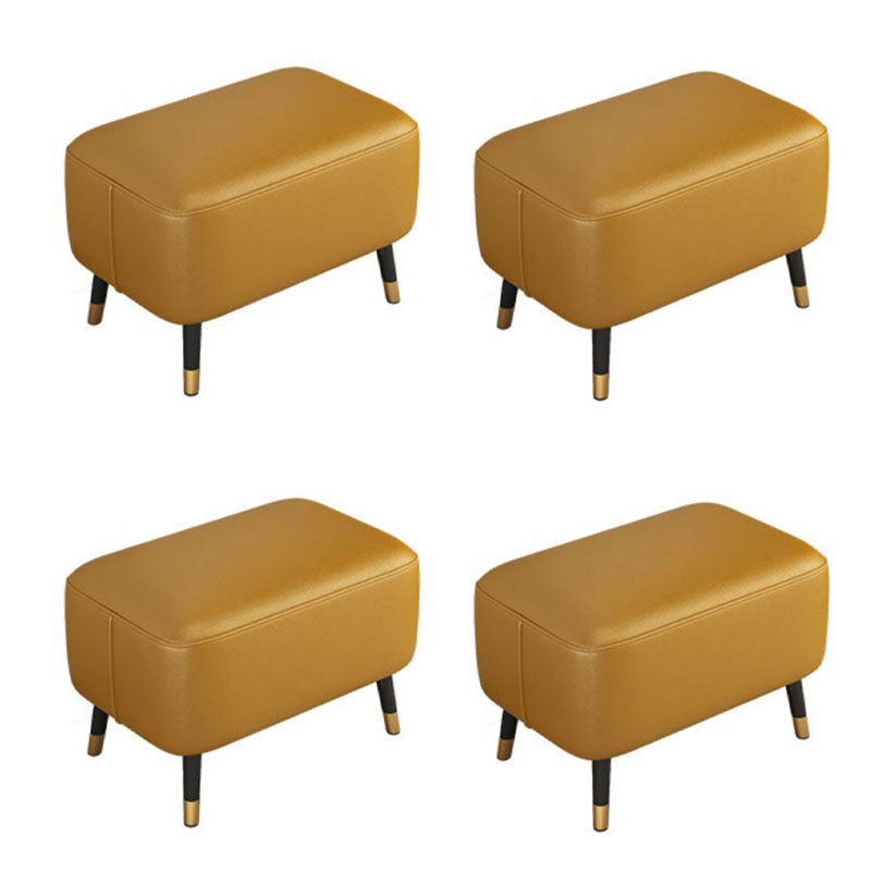 Modern Ottomans Rectangle Leather Ottomans with 4 Legs for Home