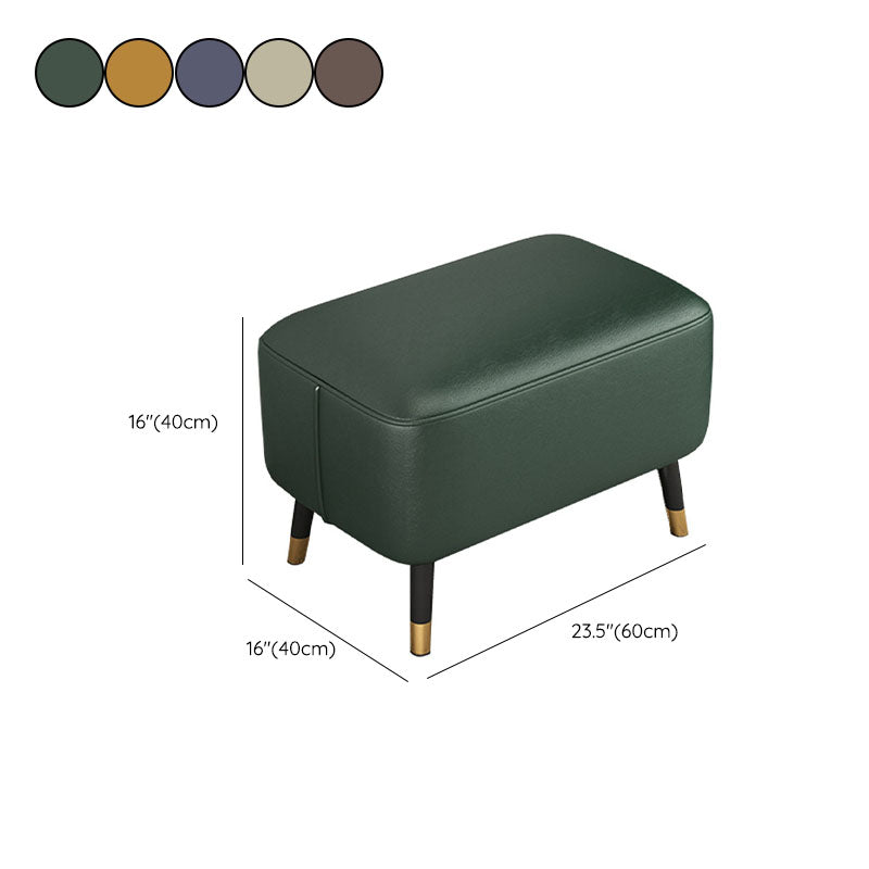 Modern Ottomans Rectangle Leather Ottomans with 4 Legs for Home