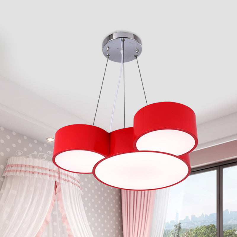 Simplicity Mouse Ceiling Mounted Light Acrylic Nursery LED Flush Mount Lamp in Blue/Green/Red