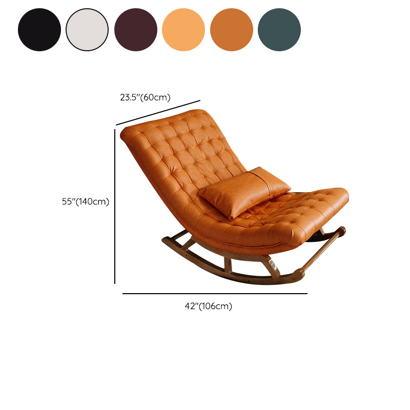 Solid Wood Base Chaise Leisure Lazy Sofa Chair Modern Lounge Rocking Chair