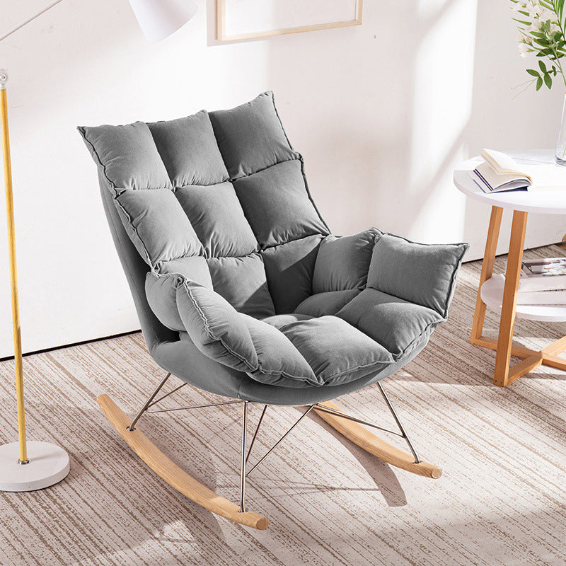 Modern Indoor Sofa Rocking Chair Mother Feeding Rocking Chair with Cushion and Ottoman