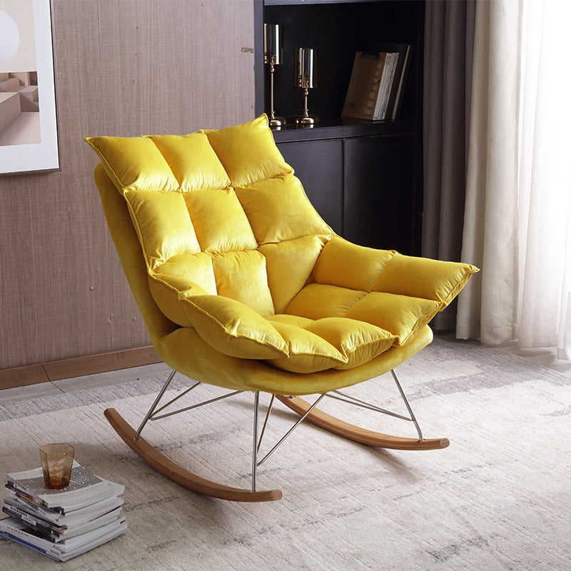 Modern Indoor Sofa Rocking Chair Mother Feeding Rocking Chair with Cushion and Ottoman