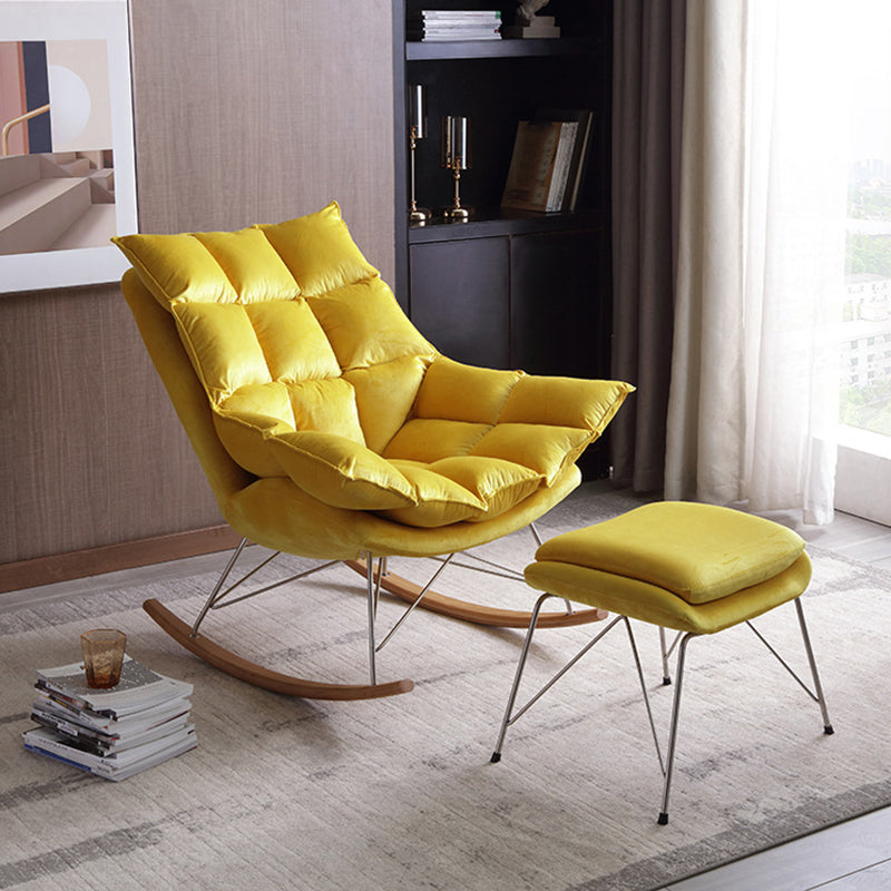 Modern Indoor Sofa Rocking Chair Mother Feeding Rocking Chair with Cushion and Ottoman