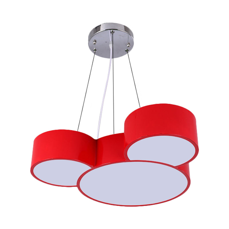 Simplicity Mouse Ceiling Mounted Light Acrylic Nursery LED Flush Mount Lamp in Blue/Green/Red