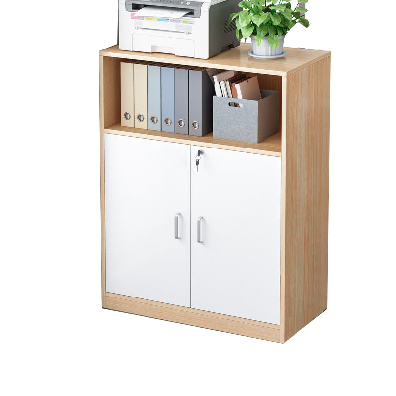 Modern Storage File Cabinet Wooden Frame Key Locking Filing Cabinet