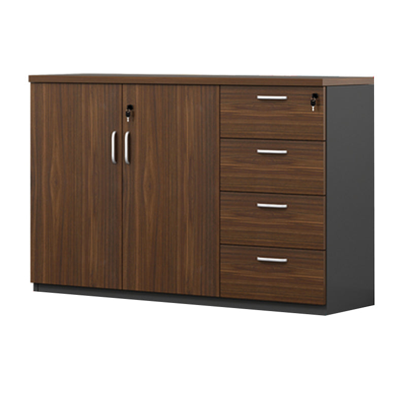 Contemporary File Cabinet Wooden Frame Key Locking Lateral File Cabinet