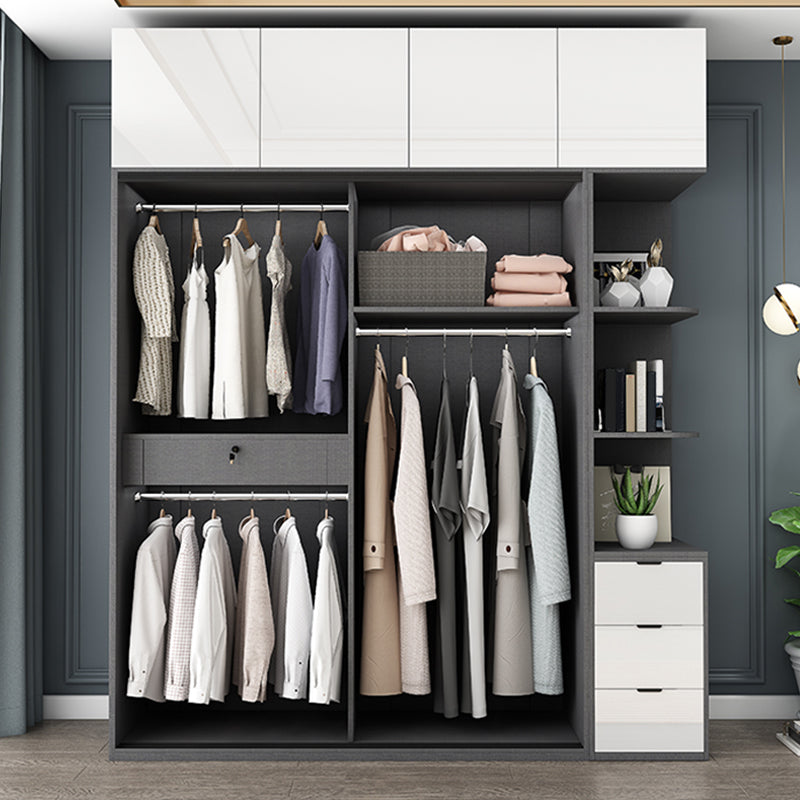 Modern Bedroom Wardrobe Wooden Storage Cabinet with Sliding Doors
