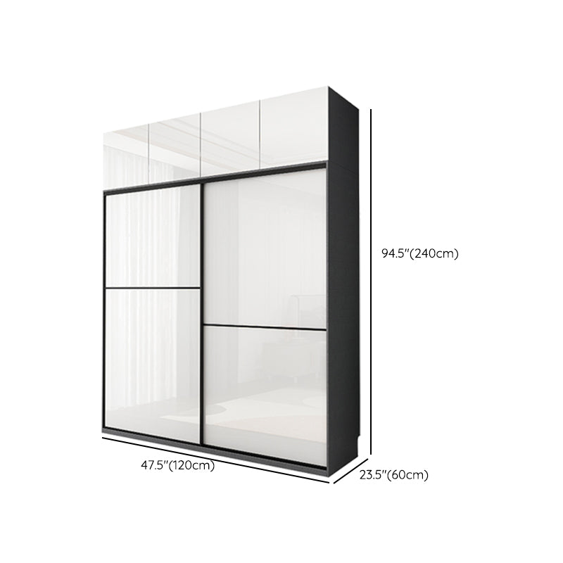 Modern Bedroom Wardrobe Wooden Storage Cabinet with Sliding Doors