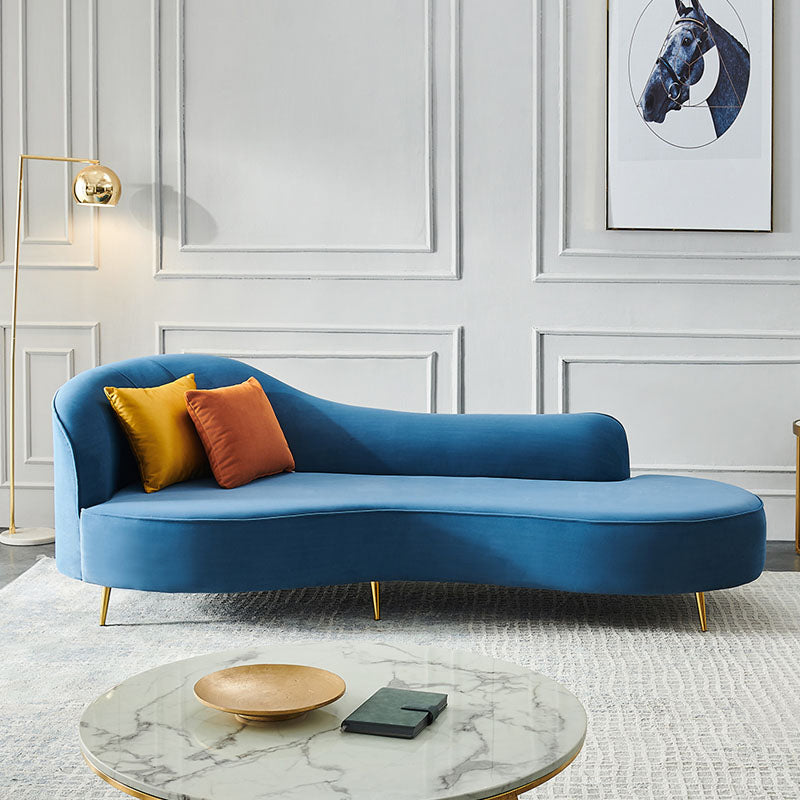 Glam Chaise Lounge Couch Rolled Arm Chaise Lounge for Bedroom