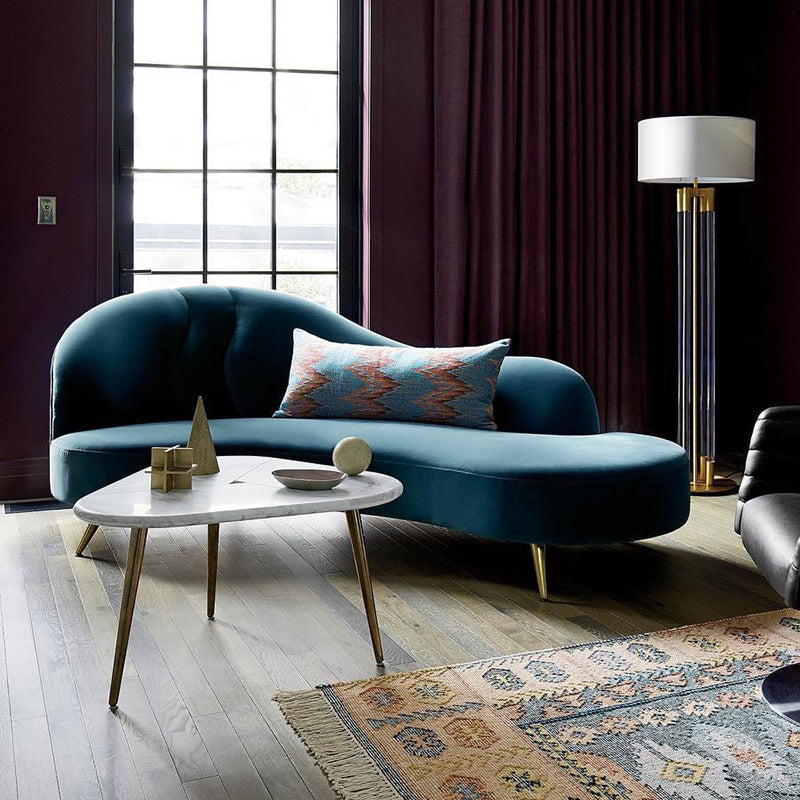 Glam Chaise Lounge Couch Rolled Arm Chaise Lounge for Bedroom