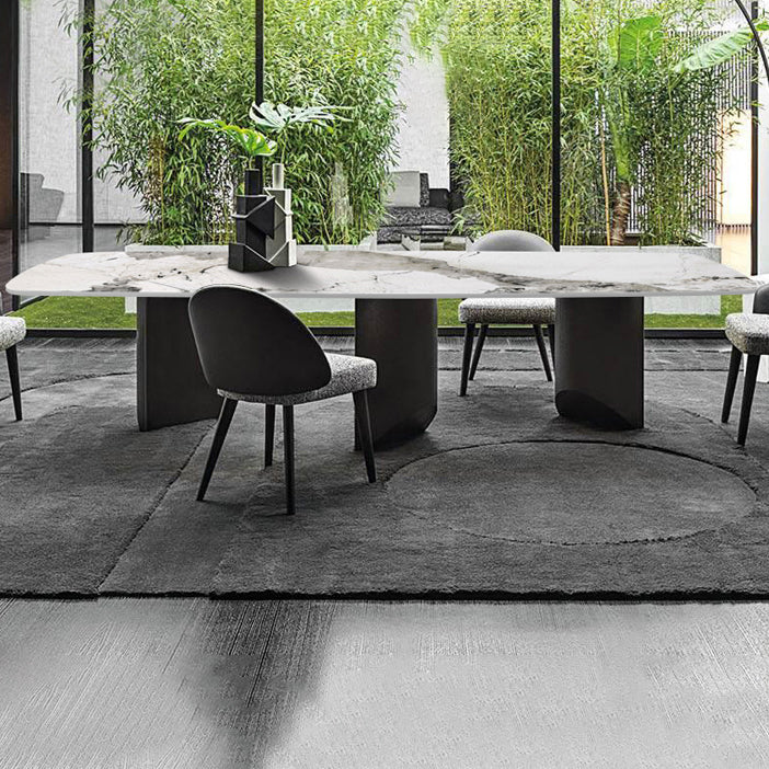 Silver Base Dinner Room Kitchen Table Contemporary Dining Table