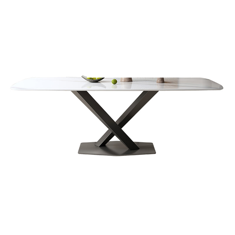 White and Black Dinner Table Rectangle Dinner Room Kitchen Table