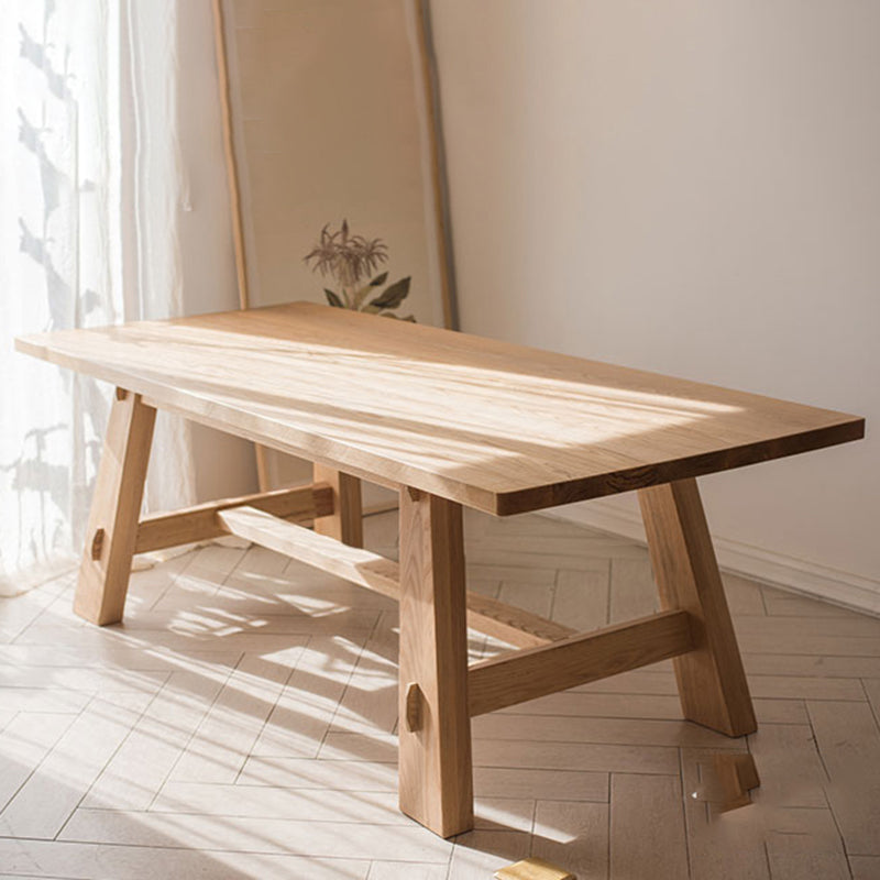 Natural Solid Wood Dining Room Table Contemporary Dinner Room Kitchen Table