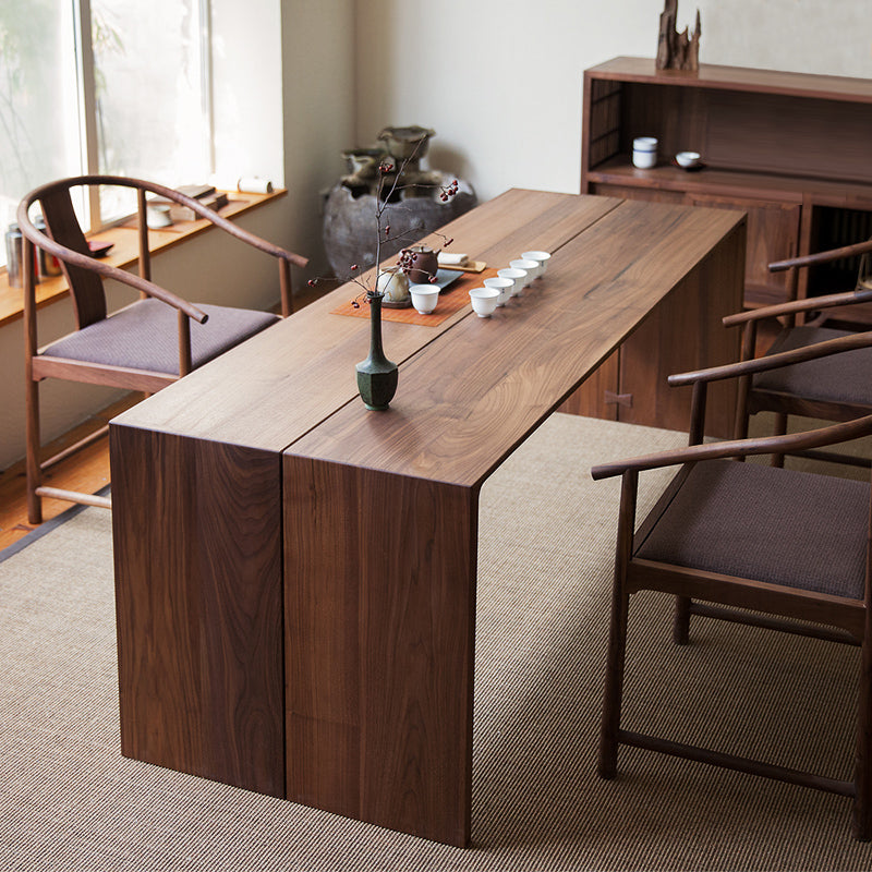 Solid Wood Dining Table Brown Dining Table for Kitchen Dining Room