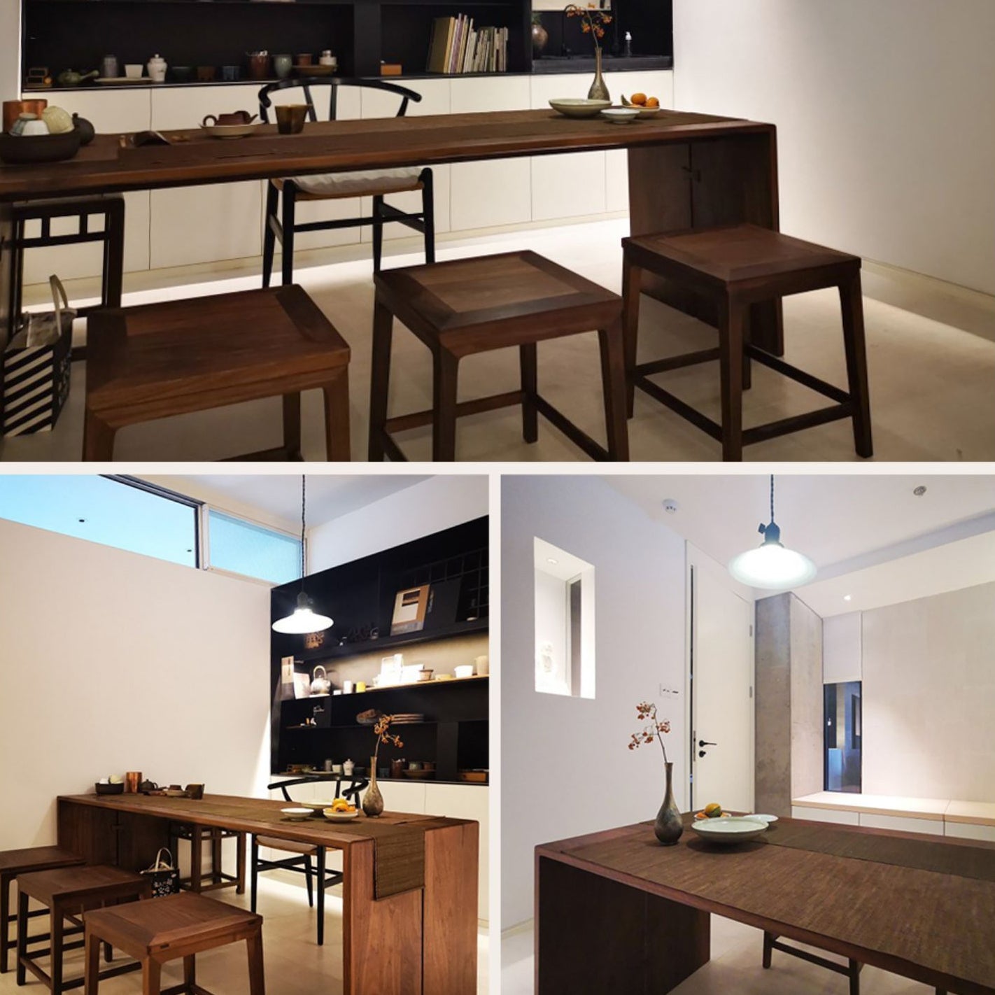 Solid Wood Dining Table Brown Dining Table for Kitchen Dining Room