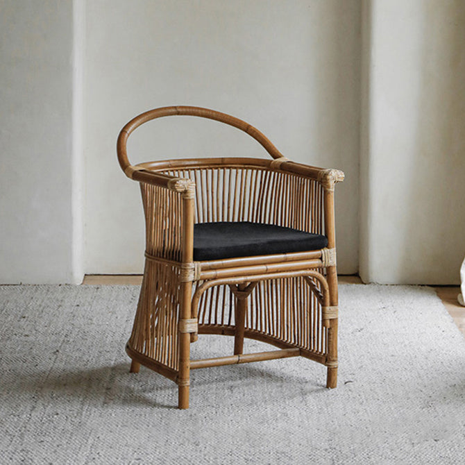 Modern Style Arm Chair Slat Back Dining Accent Chair for Kitchen