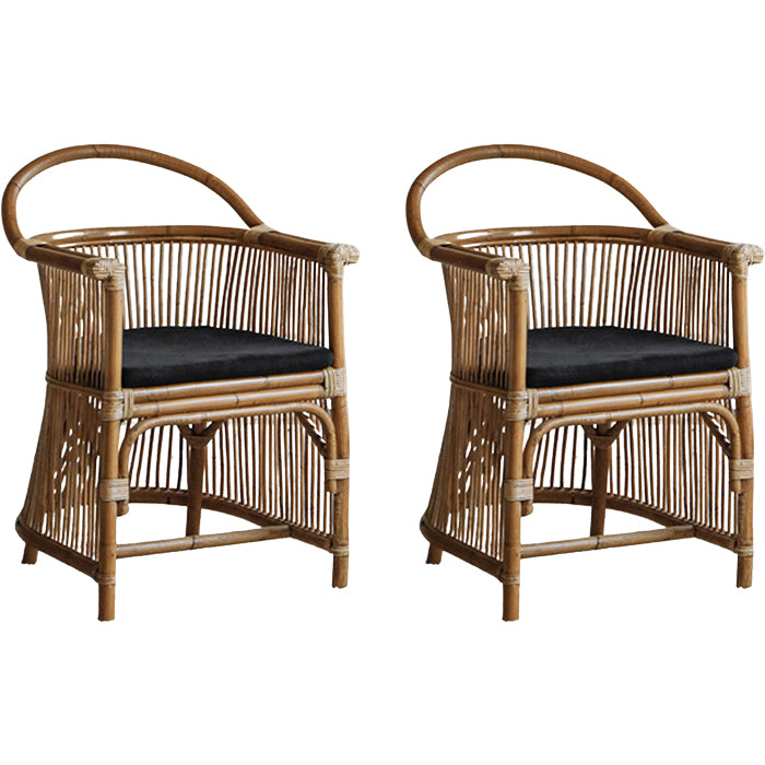 Modern Style Arm Chair Slat Back Dining Accent Chair for Kitchen