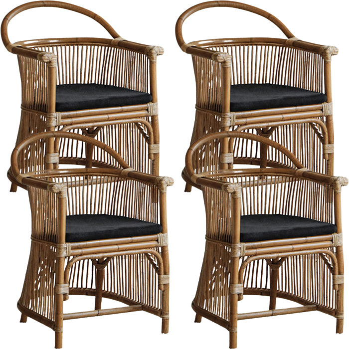 Modern Style Arm Chair Slat Back Dining Accent Chair for Kitchen