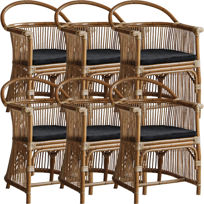 Modern Style Arm Chair Slat Back Dining Accent Chair for Kitchen