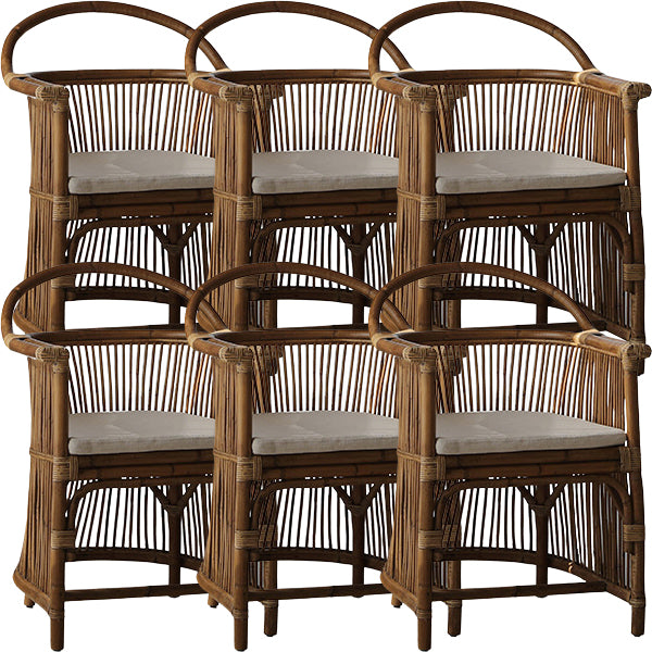 Modern Style Arm Chair Slat Back Dining Accent Chair for Kitchen