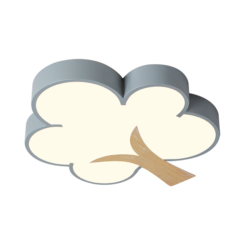 Grey/Green Tree Ceiling Flush Contemporary Acrylic LED Flush Mount Light Fixture for Bedroom