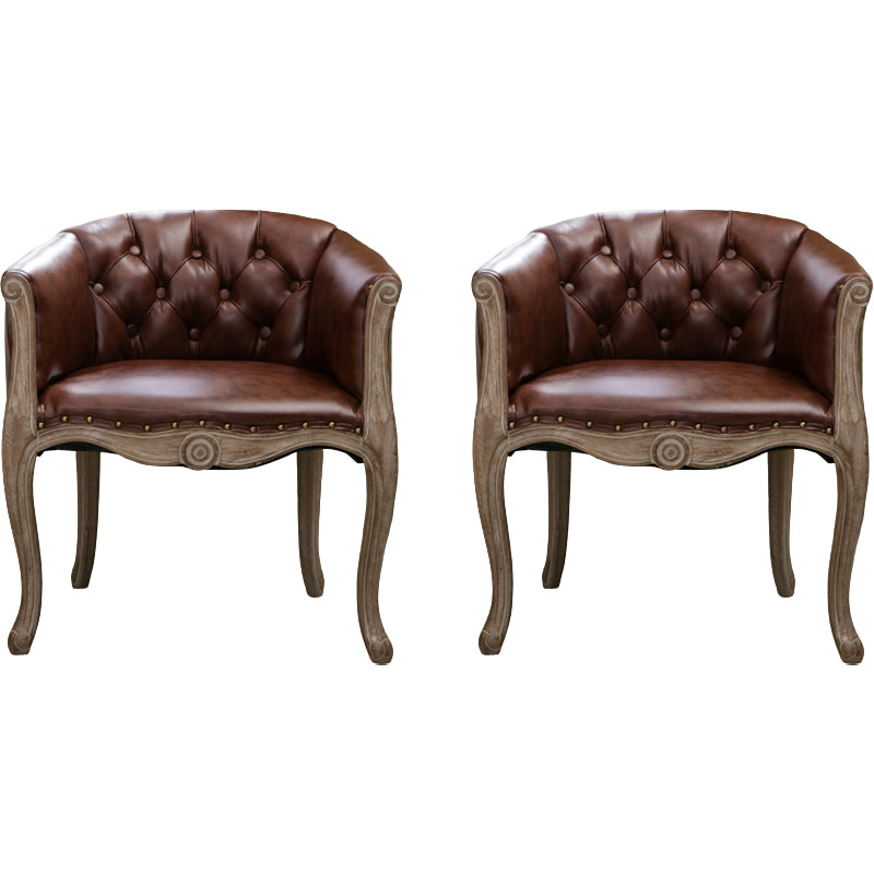 Modern Style Arm Chair Wood Solid Back Dining Accent Chair for Kitchen
