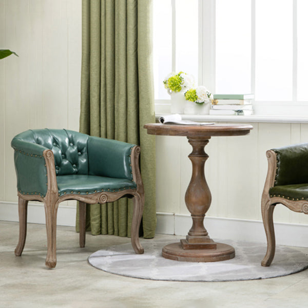 Modern Style Arm Chair Wood Solid Back Dining Accent Chair for Kitchen