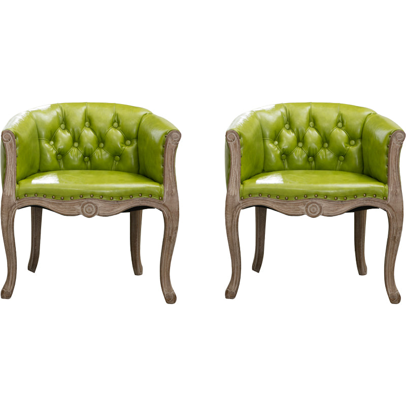 Modern Style Arm Chair Wood Solid Back Dining Accent Chair for Kitchen