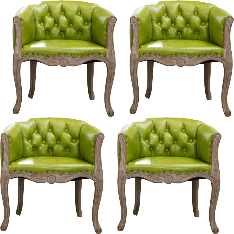 Modern Style Arm Chair Wood Solid Back Dining Accent Chair for Kitchen