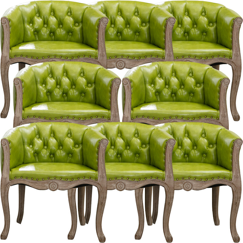 Modern Style Arm Chair Wood Solid Back Dining Accent Chair for Kitchen