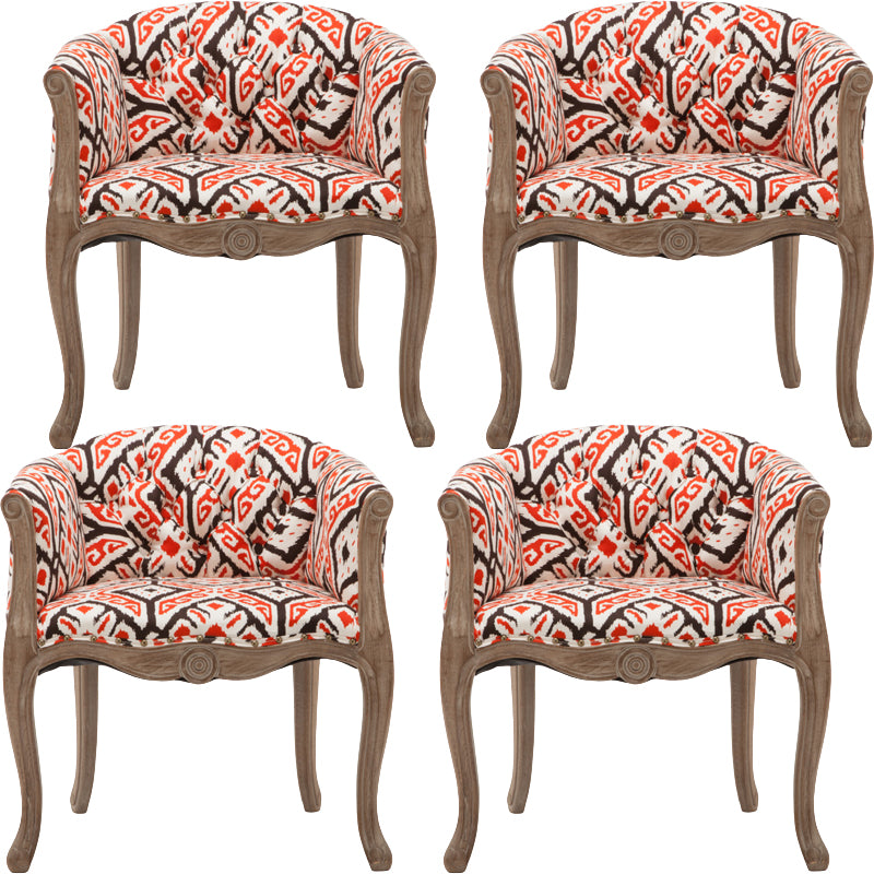 Modern Style Arm Chair Wood Solid Back Dining Accent Chair for Kitchen