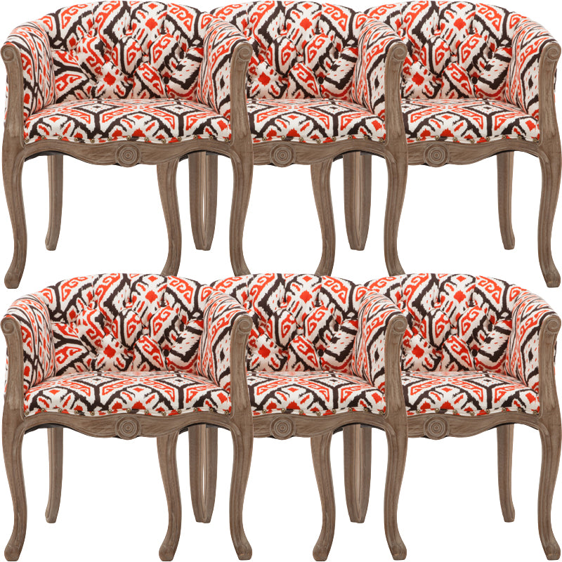 Modern Style Arm Chair Wood Solid Back Dining Accent Chair for Kitchen