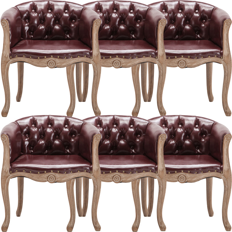Modern Style Arm Chair Wood Solid Back Dining Accent Chair for Kitchen