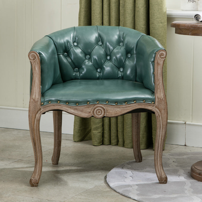 Modern Style Arm Chair Wood Solid Back Dining Accent Chair for Kitchen