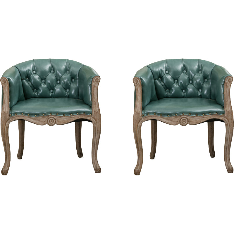Modern Style Arm Chair Wood Solid Back Dining Accent Chair for Kitchen