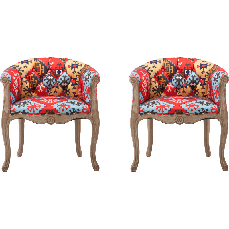 Modern Style Arm Chair Wood Solid Back Dining Accent Chair for Kitchen