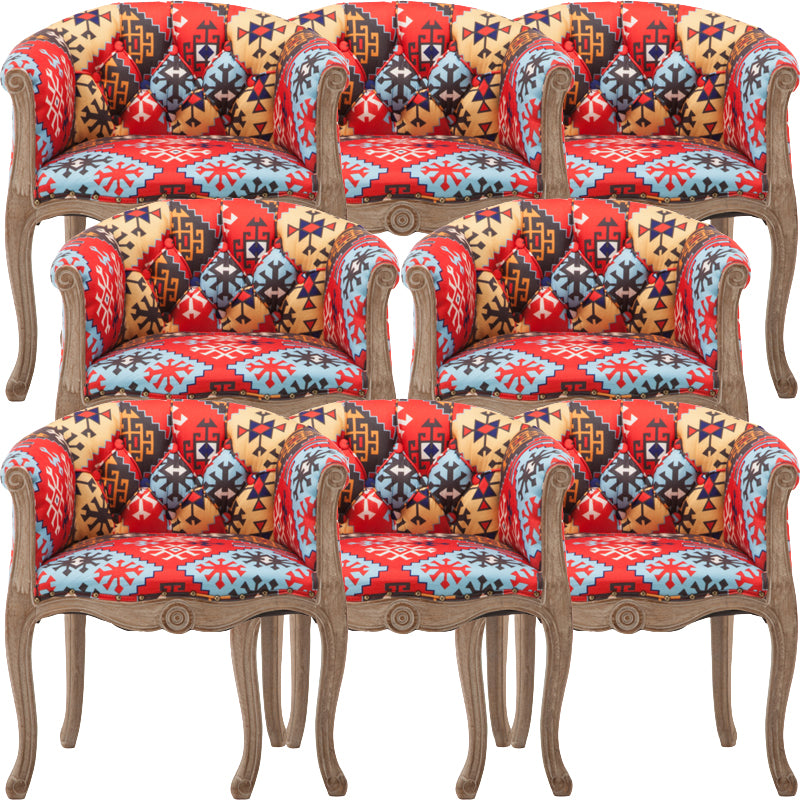 Modern Style Arm Chair Wood Solid Back Dining Accent Chair for Kitchen